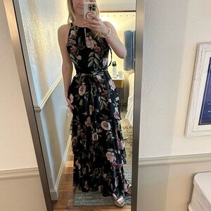 Tahari Arthur Levine  Women’s Formal Black and Floral Gown